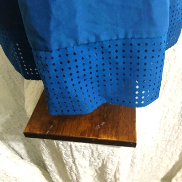 J. Crew NWT A-Line Perforated Blue Size 14 - Picture 7 of 13